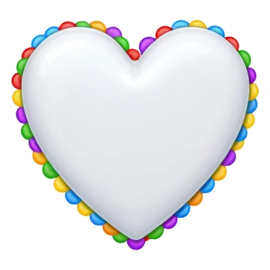white heart with a confetti border sticker