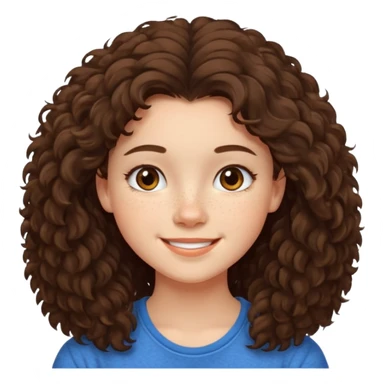 cute brunnete teen with fluffy hair light skin and freckles sticker