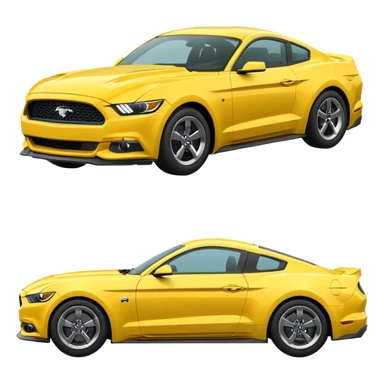 Create a ford mustang 309 emoji in yellow colour  sticker