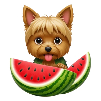 Yorkie eating watermelon  sticker