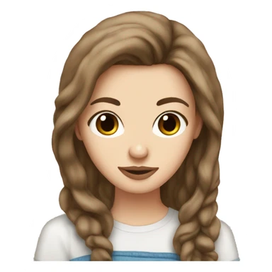 White girl brown hair iced coffee sticker