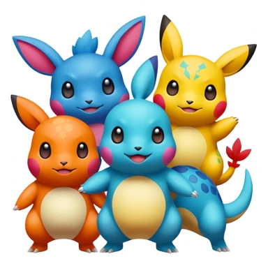 freindly pokemans helping each other  sticker