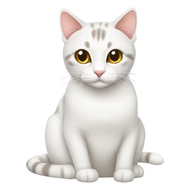 whit domestic shorthair cat sticker