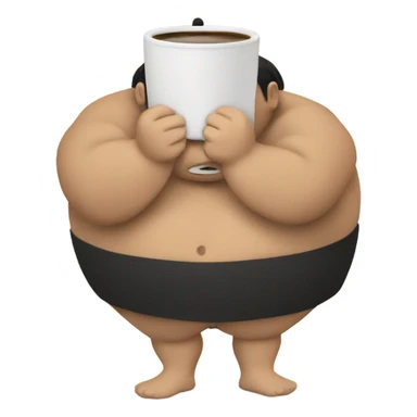 sumo wrestler with coffee sticker
