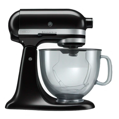Black Stand mixer with clear glass bowl sticker