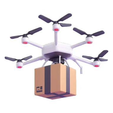 delivery drone with package sticker