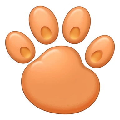 a very light pale pastel apricot pawprint sticker