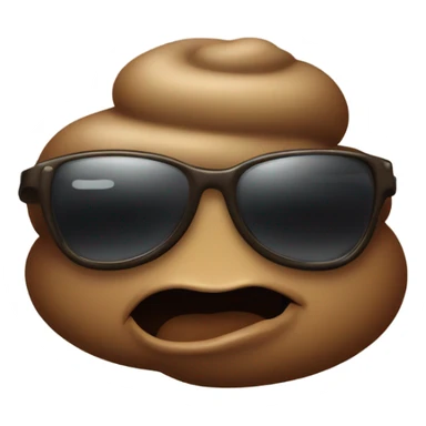 Poop wearing sunglasses  sticker