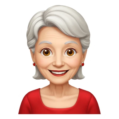 elderly woman with red dress  sticker