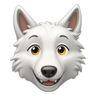 Loup blanc qui fait un beau sourire montrant ses belles dents sticker