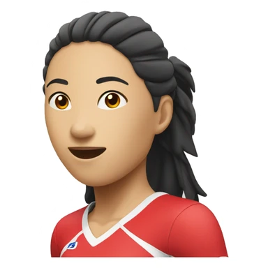 asian female volleyball player spiking sticker