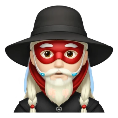 masked Boy with hat long white hair & bearded sticker
