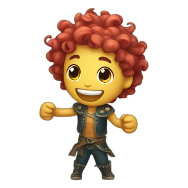 cute kraken boy cheering sticker