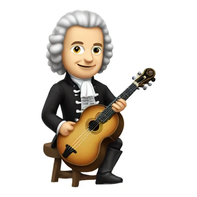 Johann Sebastian Bach midget holding banjo sticker