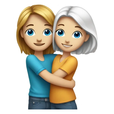 couple hug with warm smiles girl with blue eyes sticker