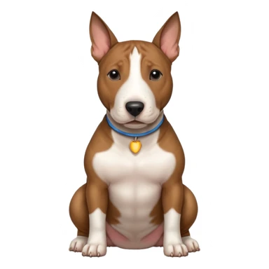 brindle english bull terrier sitting down sticker