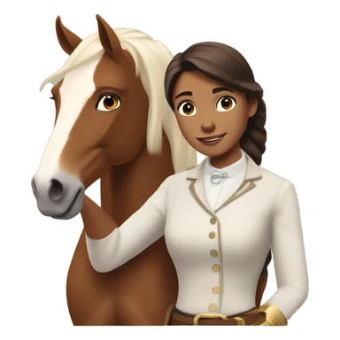 Abigail and her brown and white paint horse,Boomerang from Spirit riding free sticker
