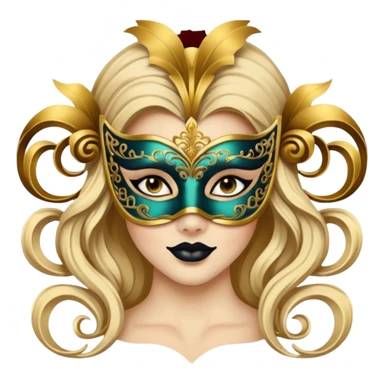 a woman with Masquerade  sticker