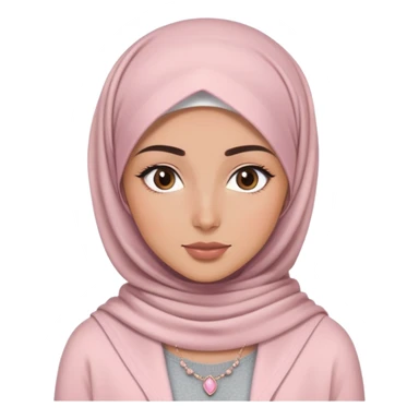 i got that soft glam myskin’s smooth and glowing, brows are clean and defined, and my lashes? Long and snatched. im rocking a brown hijab laid so neatly, with a cute gloss or tint,. i’ve got a layered necklace on, a simple gray top, and a light pink cardigan sticker