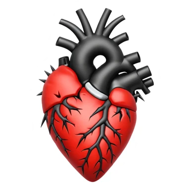 black anatomical heart in torns sticker