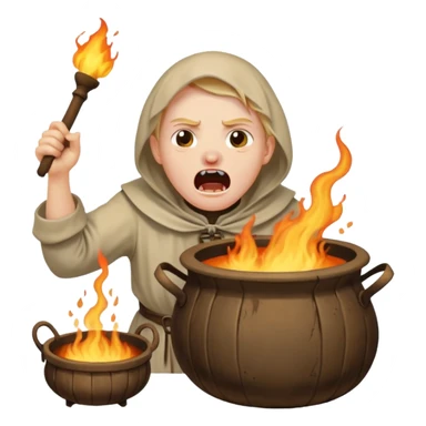 Medieval servant being boiled alive sticker