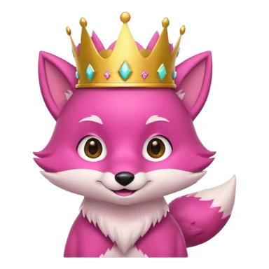 Pink fox character with crown sticker