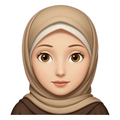 Make a girl with a hijab apple emojies styles and make her white and only her face appear and looking forward not left or right sticker