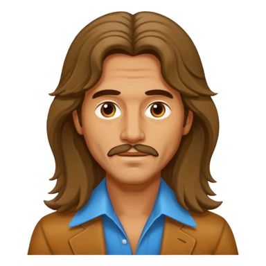70s 80s men with long hair style  sticker