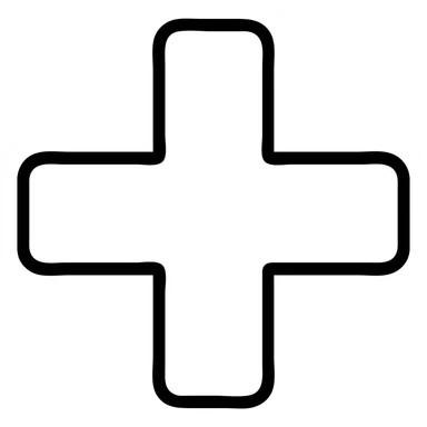 Edit the yellow plus icon with thick lines, centered, no text, and no background, ensuring boldness and clarity. sticker