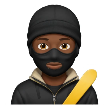 black guy, thug, ski mask, stealing, emoji sticker