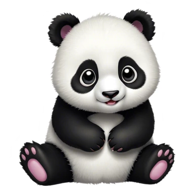 Cinematic Comical Baby Panda Portrait Emoji, Head tilted dramatically with an exaggeratedly amused expression, featuring a quirky, fluffy black and white Fur with wide, expressive eyes filled with playful disbelief, Simplified yet hilariously expressive features, highly detailed, glowing with a slightly sassy glow, high shine, dramatic yet playful, stylized with an air of cheeky mischief, bright and endearing, soft glowing outline, capturing the essence of a spirited and over-the-top baby panda, so meme-worthy it feels like it could roll its eyes into internet fame instantly! sticker