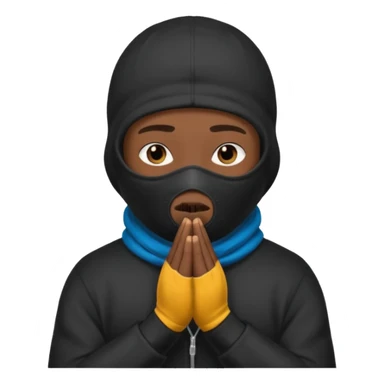 Peux tu me faire un gangster cagouler qui prie  sticker