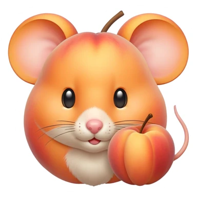 A peach with a mouse’s face sticker