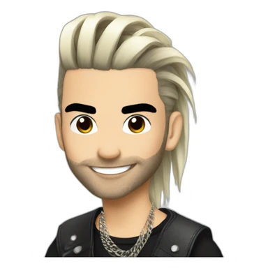 Bill Kaulitz skunk hair sticker