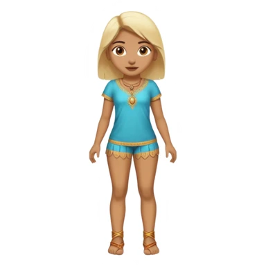 A full body nude indian girl with open legs and  flesh colored vagina and blonde pubic hair sticker