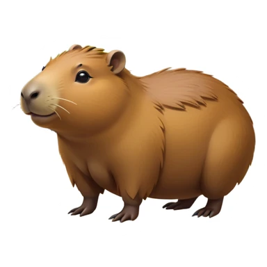 cinematic-capybara-realistic-full-body-on-all-fours-emoji,-plump-and-relaxed-body-soaking-in-the-warm-sun,-short-brown-fur-slightly-ruffled,-head-tilted-dramatically,-calm-expressive-eyes-exuding-serene-wisdom,-simplified-yet-realistic staring at the camera ina. cimical way sticker
