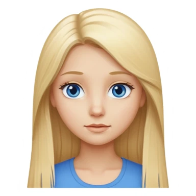 Une fille blonde aux cheveux long lisse et aux petits yeux bleus sticker