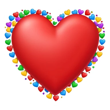 heart with a confetti border sticker