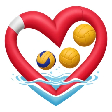 Natación  y voley en un corazón de color  sticker