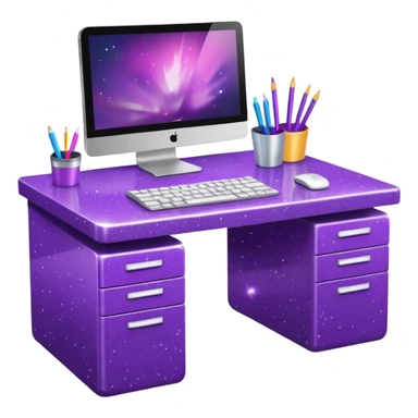 Purple Glitter office sticker