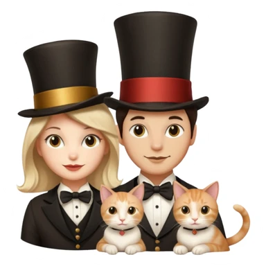 magician couple and their pet cat sticker