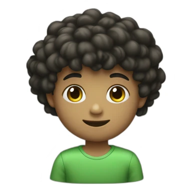 Niño de 13 años, gordo con poco pelo y papada, pelo negro, ojos verdes sticker