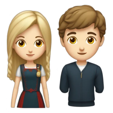 English boy and Russian girl sticker