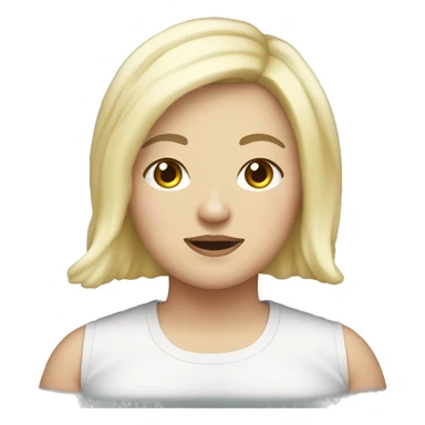 fat white girl with a black bob and a faded beard! sticker