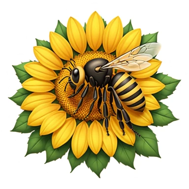  girasol y una aveja grande sticker