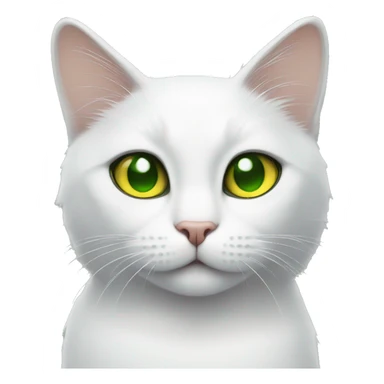 White cat with yellow eyes and black cat with green eyes sticker
