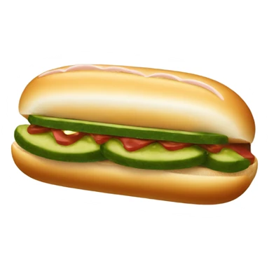 A pickle on hot dog bun sticker