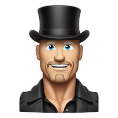 stone cold steve austin with a top hat sticker