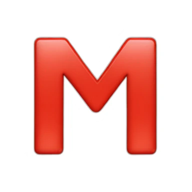 Red letter M with a face sticker
