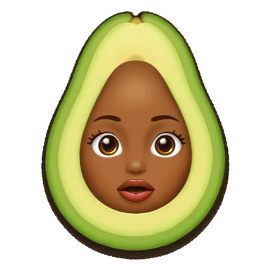 avocado with big lips and largue nails sticker